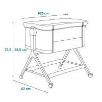 Бебешка кошара Next to me 3 в 1 Lionelo Leonie Plus люлееща се, Beige Sand-jBqfD.jpeg