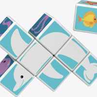 Магнитен конструктор Geomag, Magicube, Морски животни и карти 146, 11 части-jIpJn.jpeg