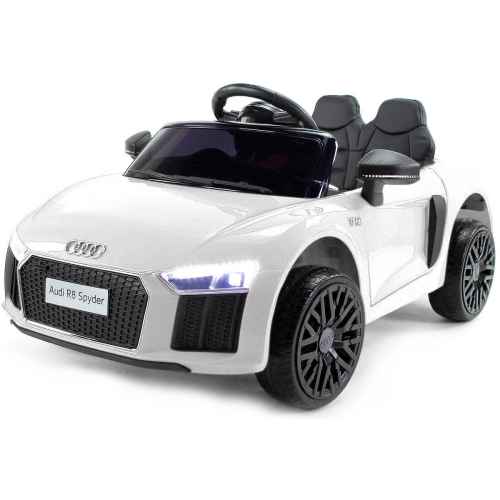 Акумулаторна кола JJ Audi R8 Spyder, бял металик