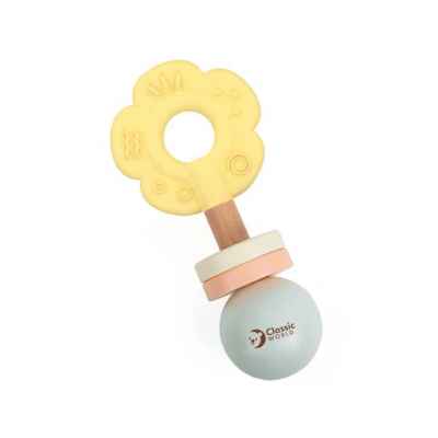 Сензорна дървена играчка-гризалка Classic World, Цвете