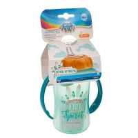 Преходно шише със силиконов накрайник и дръжки Canpol Future Daydreams 320 мл, тюркоаз-jtmjs.jpg