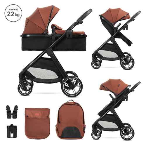 Комбинирана бебешка количка 3в1 Lorelli Aspen, Picante