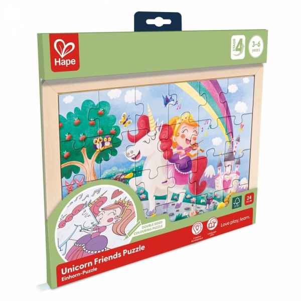Дървен пъзел Hape, Еднорог и приятели, 24 части-kjWS7.jpeg