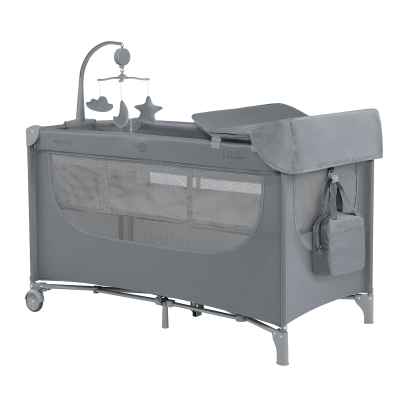 Бебешка кошара на две нива Kikka Boo Nighty Night, Grey 2026