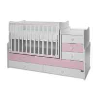 Бебешко легло Lorelli MAXI PLUS NEW 70/160, БЯЛО/ORCHID PINK-3BOX-l9DlY.jpeg