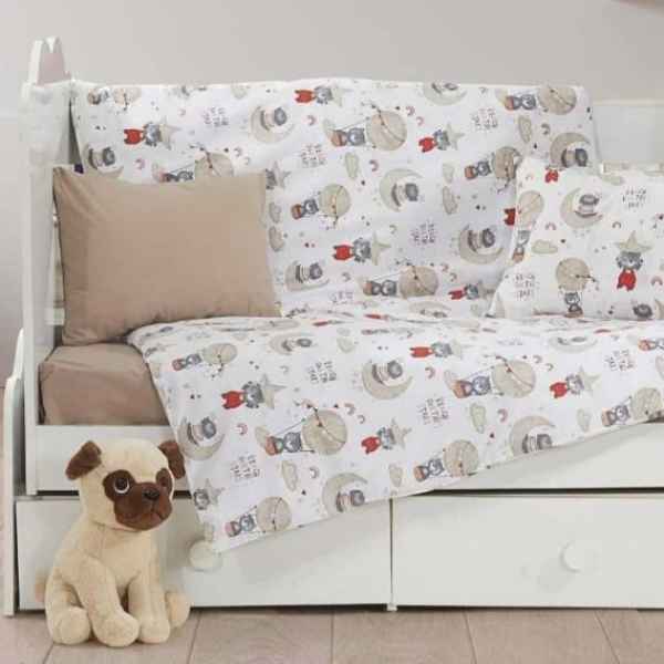 10бр. Детски спален комплект, Мече с балон, бежово-lNGMf.jpeg