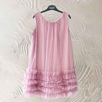 Детска рокля Контраст, пепел от рози