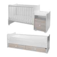 Бебешко легло Lorelli Trend Plus New 3-box, Бяло/ светъл дъб-ltfaW.jpeg