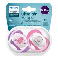 2 бр. ортодонтични залъгалки Philips AVENT Ultra Air Happy 6-18м, с декорация роботи в кутия за стерилизиране-m0jDz.jpeg