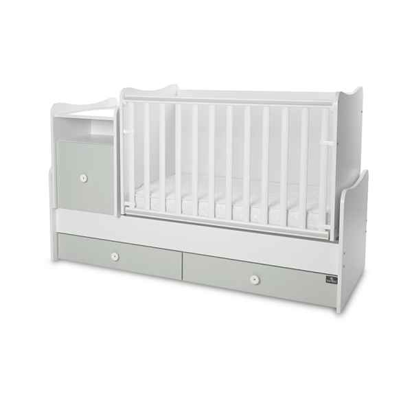 Бебешко легло Lorelli Trend Plus New 3-box, Бяло/ milky green-m492b.jpeg