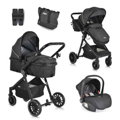 Комбинирана бебешка количка 4в1 Moni Rio, черен