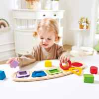 Дървен пъзел с форми за сортиране Hape, 11 части-mUQJR.jpeg