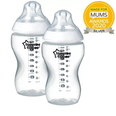 Шише за хранене Tommee Tippee Easi-Vent 3м+, 340 мл, 2 бр. Панда