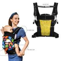 Eргономична раница за бебе KinderKraft HUGGY, Happy shapes-mrybn.jpeg