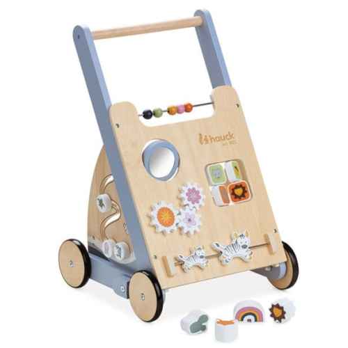 Проходилка и играчка за бутане Hauck Learn to Walk Дървена, с активити център