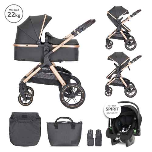 Комбинирана бебешка количка 3в1 Lorelli Viola, Black