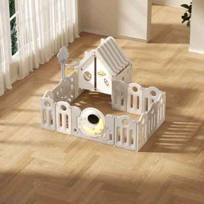 Детска къщичка с ограда и баскетболен кош Feelkids, Космонавт