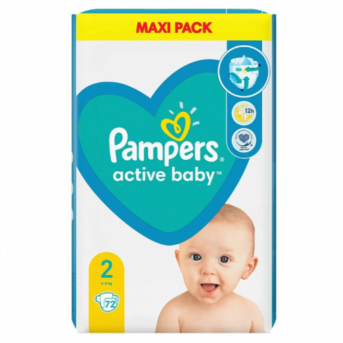 Еднократни памперси Pampers Baby New 2 Mini, 4-8 кг 72 бр.