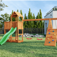 Детска площадка с пързалка и 2 люлки Fungoo Fluppi Double-o74fl.png