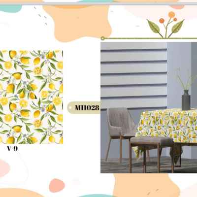 5бр. Хидрофобирана покривка за маса, 90/150 см, лимони