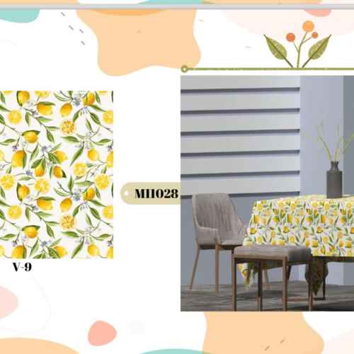 5бр. Хидрофобирана покривка за маса, 90/150 см, лимони