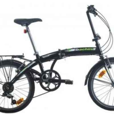 Велосипед Bachini Folding 20, черен/ зелен