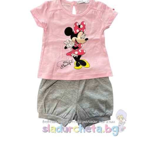 Комплект от 2 части Светли - тениска и къс панталон