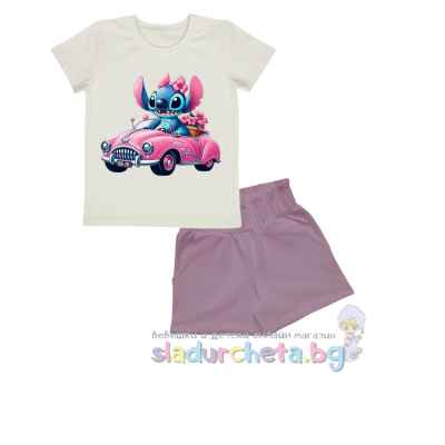 Комплект от 2 части Светли - тениска и къс панталон