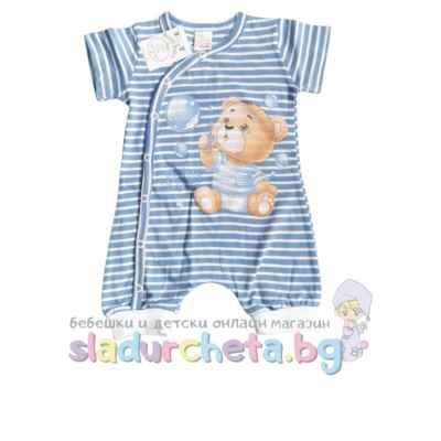 Бебешки гащеризон Светли, сини/ бели райета