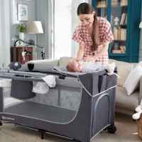 Бебешка кошара KinderKraft LEODY 2022 FULL с аксесоари, Сива-pFP9m.jpeg