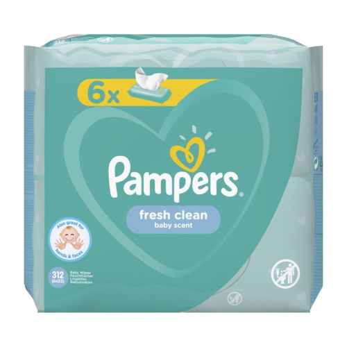 Влажни кърпички Pampers Fresh, 6x52