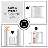 Предпазна преграда за бебе Hauck Clear Step Autoclose 2 + удължител 9 см, White-pnahh.jpeg