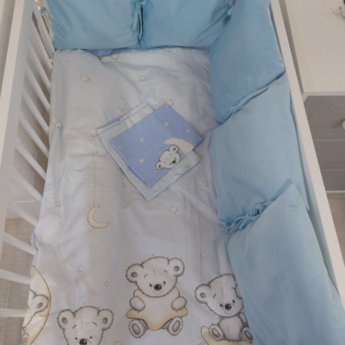 Обиколник за кошара Galix  Baby Dreams 6 бр. възглавници, син