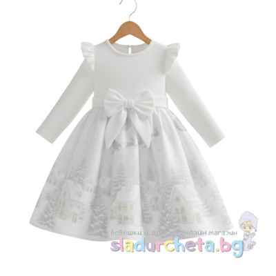 Детска рокля Мариела, бяла