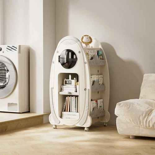 Детска библиотека с въртящ се дизайн Feelkids, сива