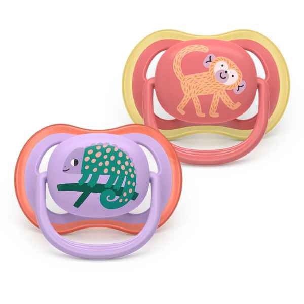 2 бр. залъгалки Philips Avent Ultra Air 18м+ хамелеон и маймунка, лилаво-qRSTp.jpeg