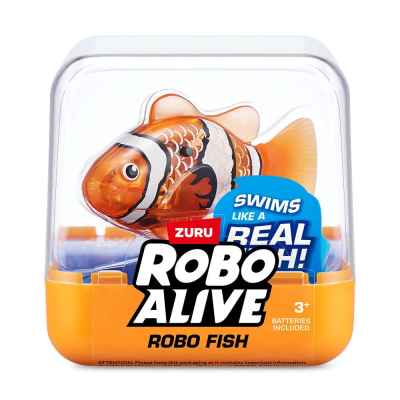 Рибка Zuru Robo Fish, оранжева с три бели линии