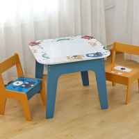 Комплект детска двустранна маса с 2 стола за редене на конструктори тип LEGO GINGER, GHOSTS-qh1zi.jpg