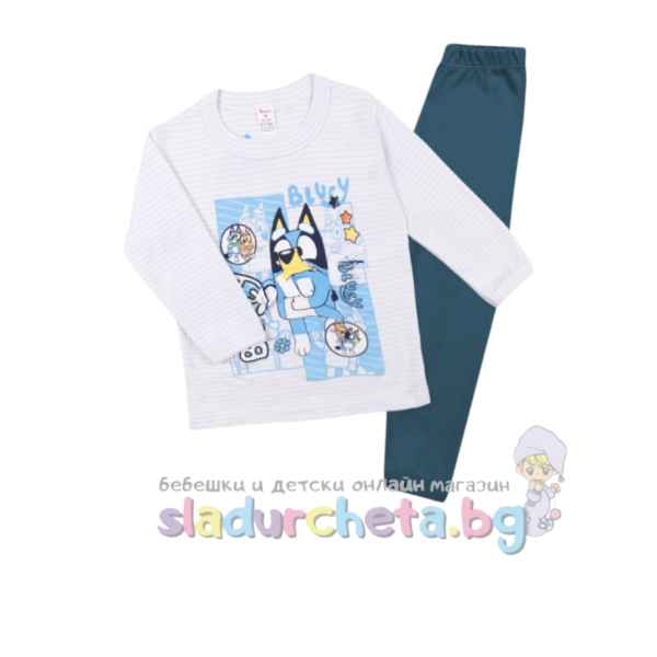 Детска пижама Светли, св. синьо райе/петрол-qxp4D.jpeg