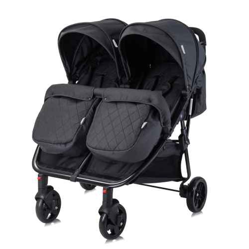 Количка за близнаци Lorelli DUO + чанта, Black
