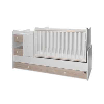 Бебешко легло Lorelli MiniMAX 190/72, БЯЛО/СВЕТЪЛ ДЪБ NEW