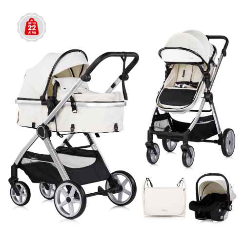 Комбинирана бебешка количка 3в1 Chipolino Виста, бишкота