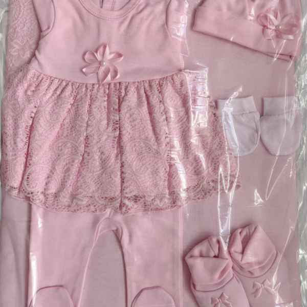 Комплект за изписване Светли, Дантела с цвете в розово-rptpq.png