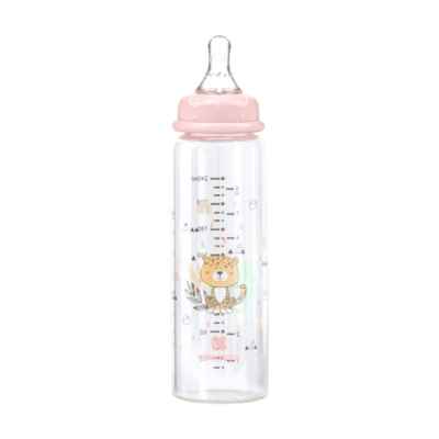 Шише стъклено Kikka Boo 240 мл Savanna, Pink