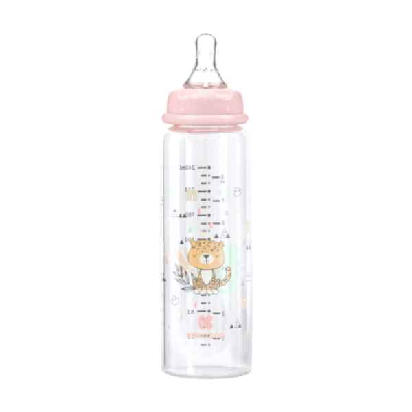 Шише стъклено Kikka Boo 240 мл Savanna, Pink-rzbs1.jpeg