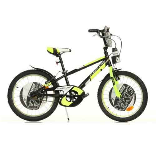 Детски велосипед Dino Bikes BMX Flash Line 20“ с бутилка, Black/Yellow