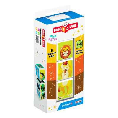 Магнитен конструктор Geomag, Magicube, Животни в Саваната, 3 части