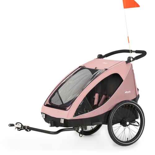 Бебешка лятна количка, триколка Hauck Dryk Duo 2в1, тип ремарке за велосипед, Rose