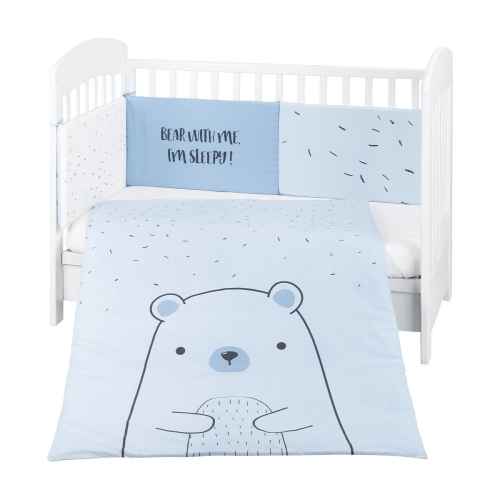 Бебешки спален комплект Kikka Boo 2 части EU style, Bear with me Blue