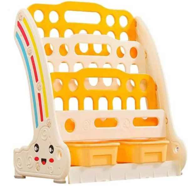 Комбинирана детска етажерка за книги и играчки Feelkids, жълта-stvhC.jpeg